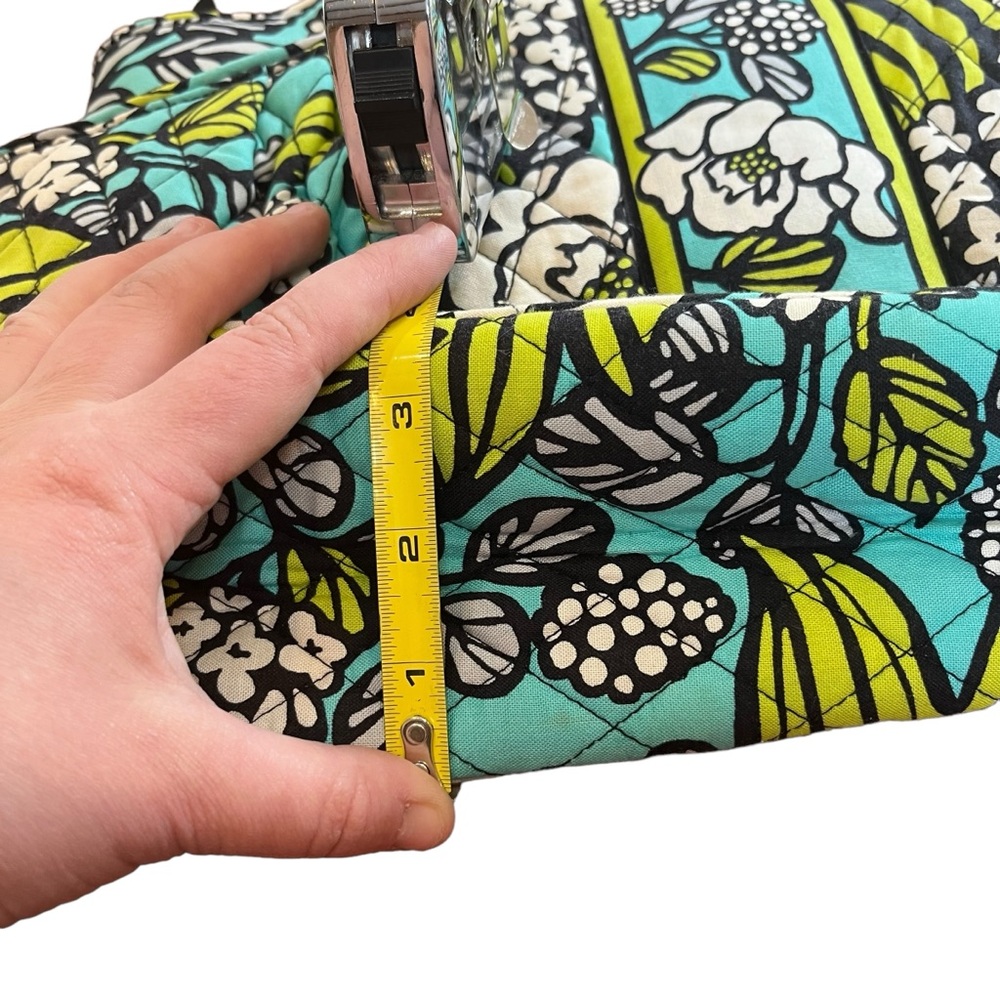 Vera Bradley Abby Purse Handbag Bag Satchel Island Blooms Blue Floral Blue Green - Picture 6 of 11